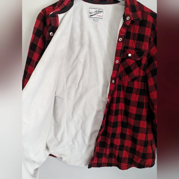 BC Clothing Buffalo Plaid Button Snap Collared Women's Shirt Size L - Picture 3 of 6
